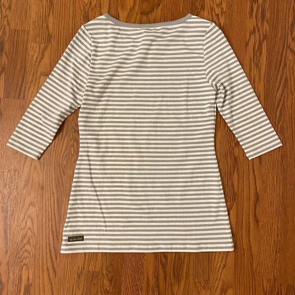 NEW Matilda Jane Joanna Gaines Measure in Love Grey Striped Tee Small - Picture 2 of 3